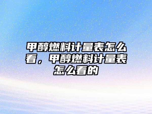 甲醇燃料計量表怎么看，甲醇燃料計量表怎么看的