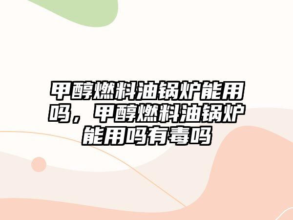 甲醇燃料油鍋爐能用嗎，甲醇燃料油鍋爐能用嗎有毒嗎